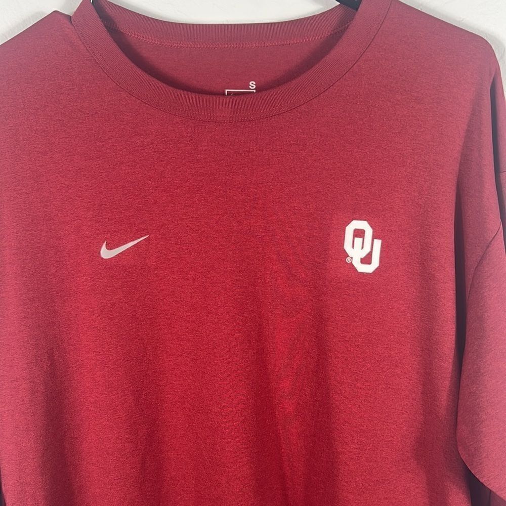 🔥🏈 OKLAHOMA OU‎ SOONERS Nike-Fit Dri-Fit Long Sleeve - PERFECT - Mens Sz Small